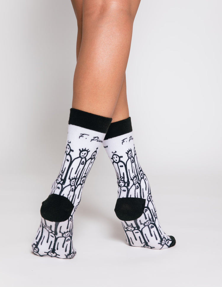 FP Faces B/W Knitted Crew Socks